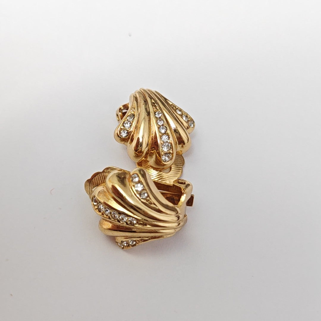 Metal Gold Clip On Earrings