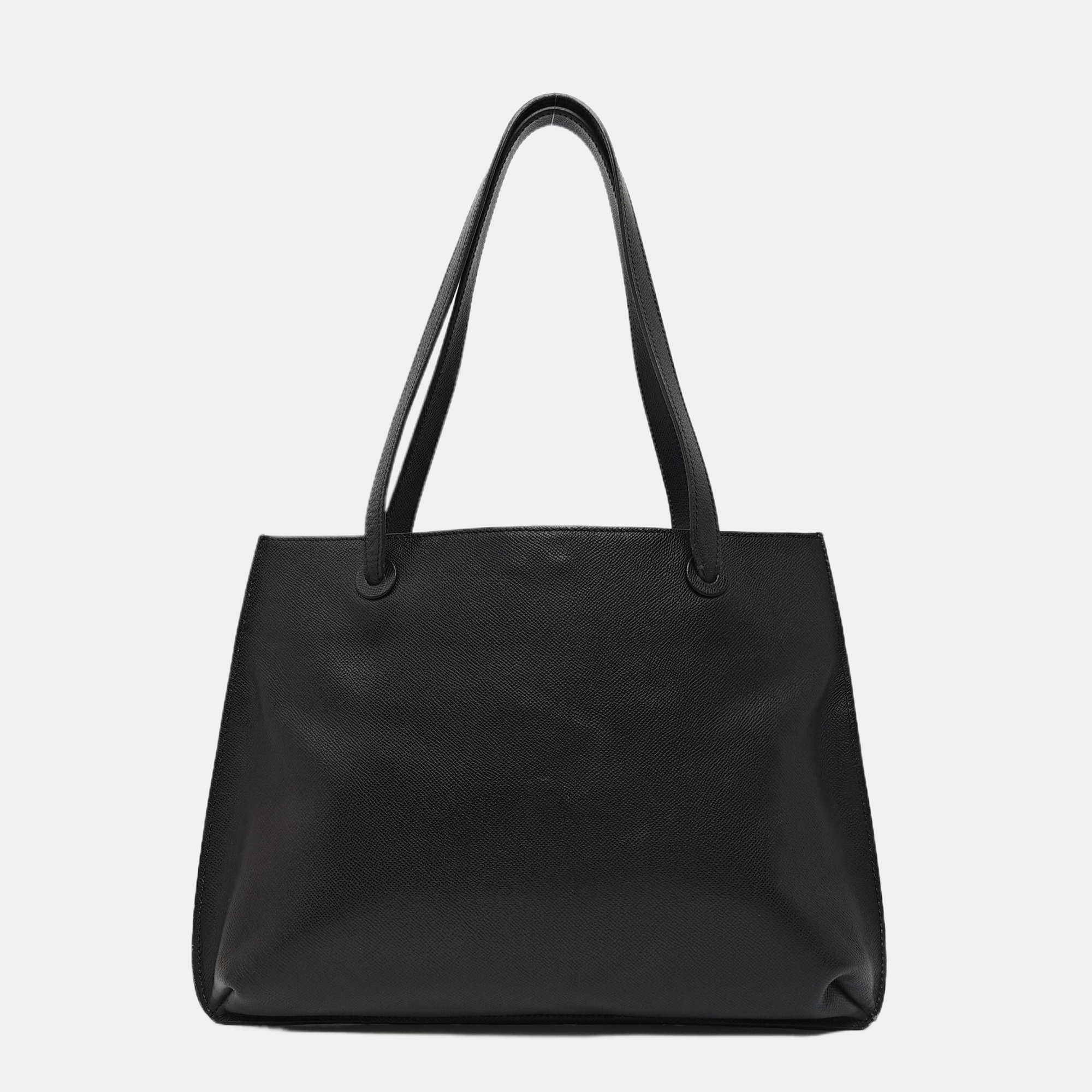 Grained Calfskin Tote Bag Black