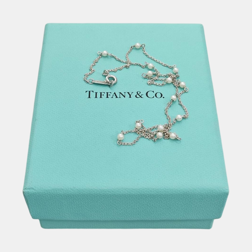 Elsa Peretti 18k White Gold Silver Necklace