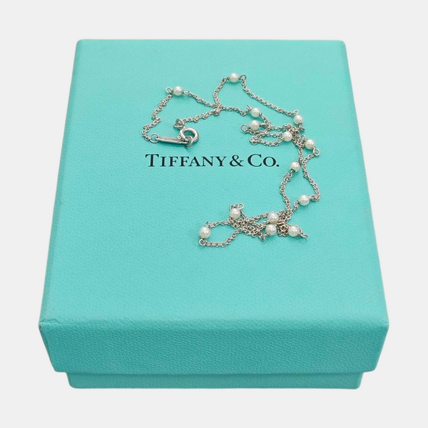 Elsa Peretti 18k White Gold Silver Necklace