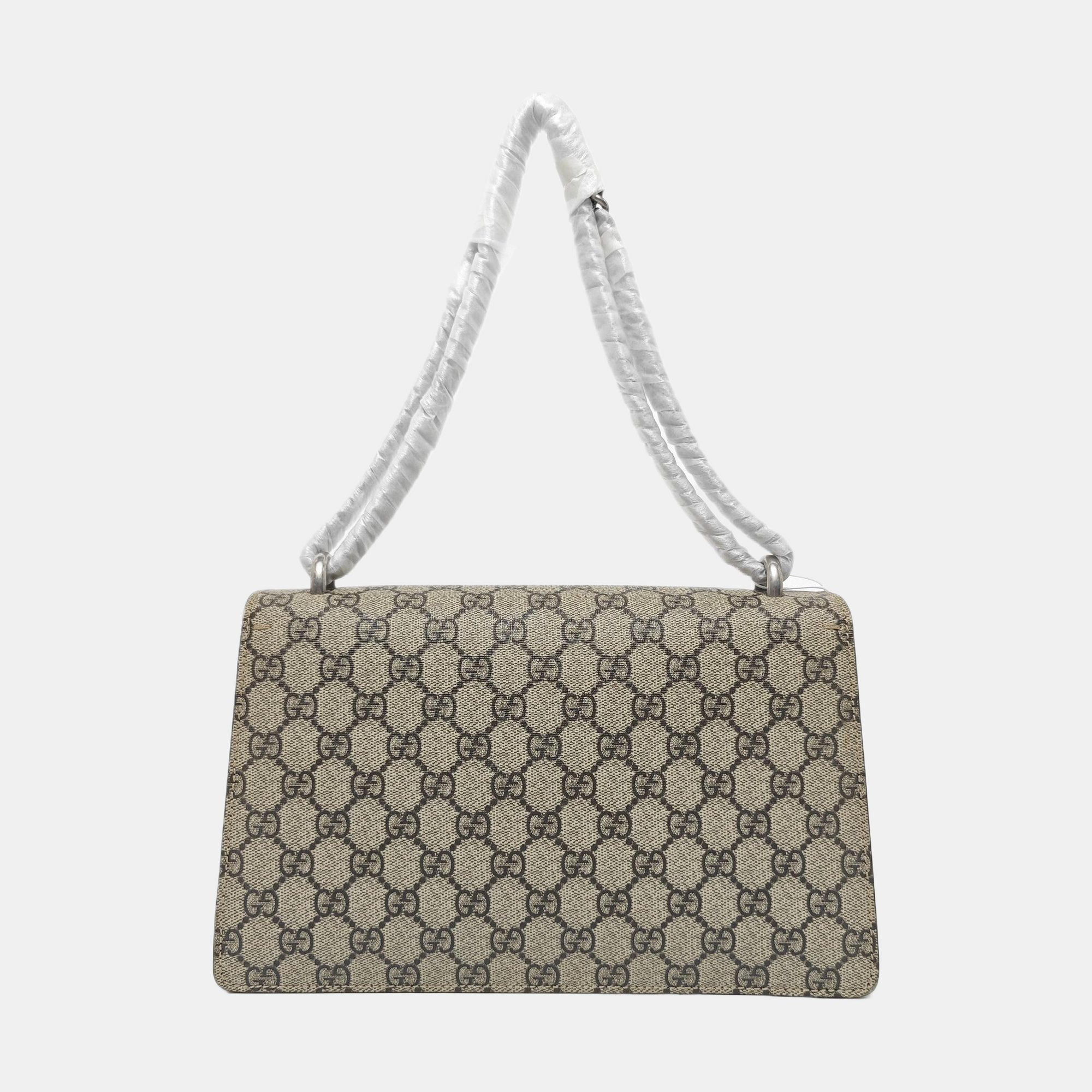 Dionysus Small Monogram Coated Canvas Beige