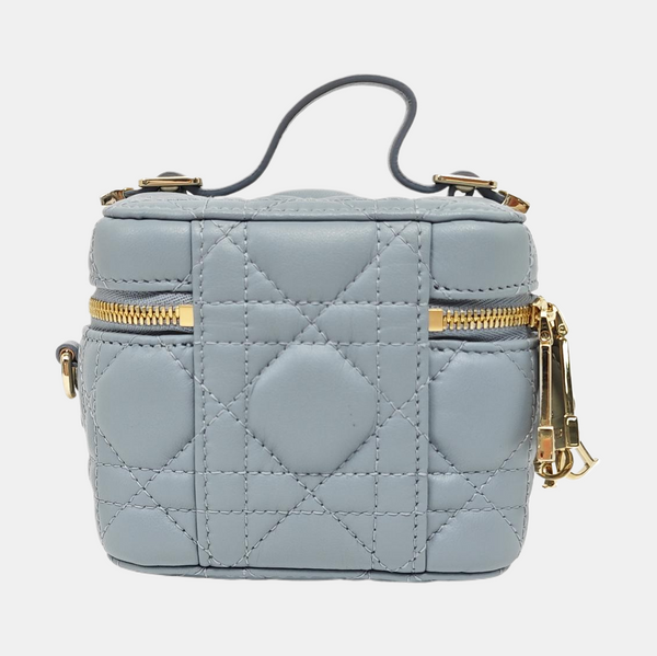 Vanity Lady Dior Mini Cannage Lambskin Blue