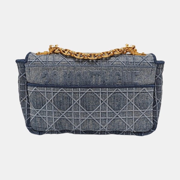 Dior Caro Small Cannage Denim Blue