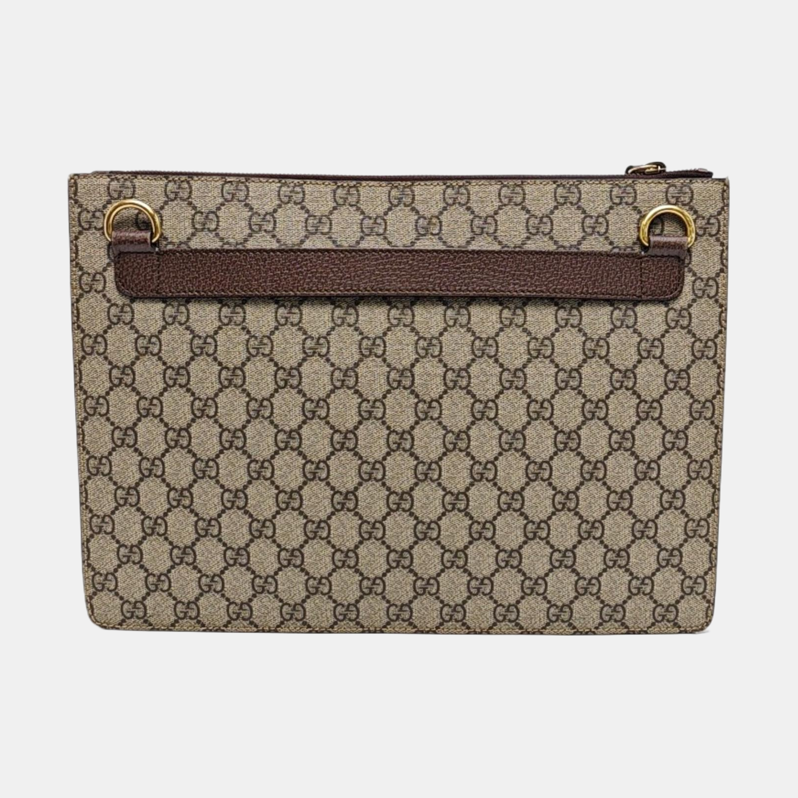 Monogram Coated Canvas Clutch Beige