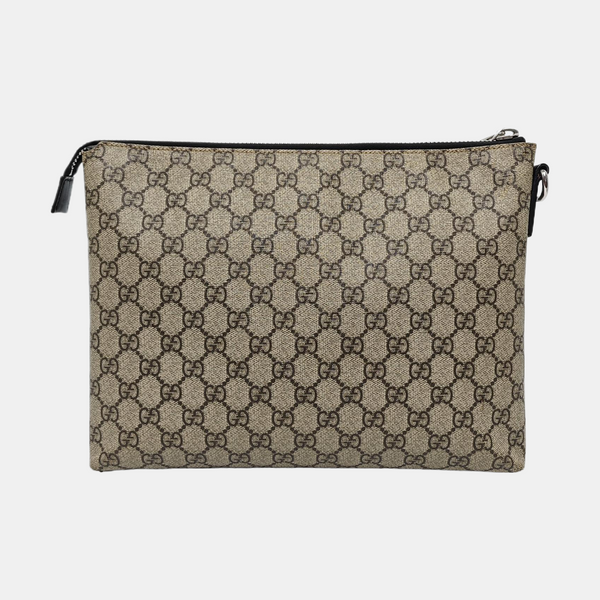 Monogram Coated Canvas Clutch Brown