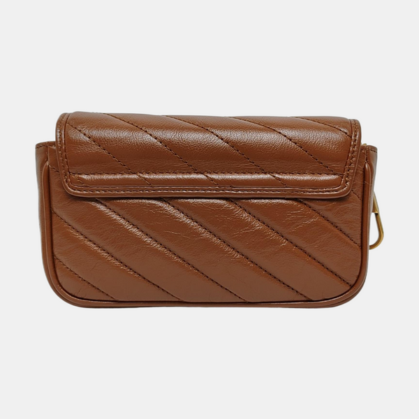 GG Marmont Mini Quilted Calfskin Brown
