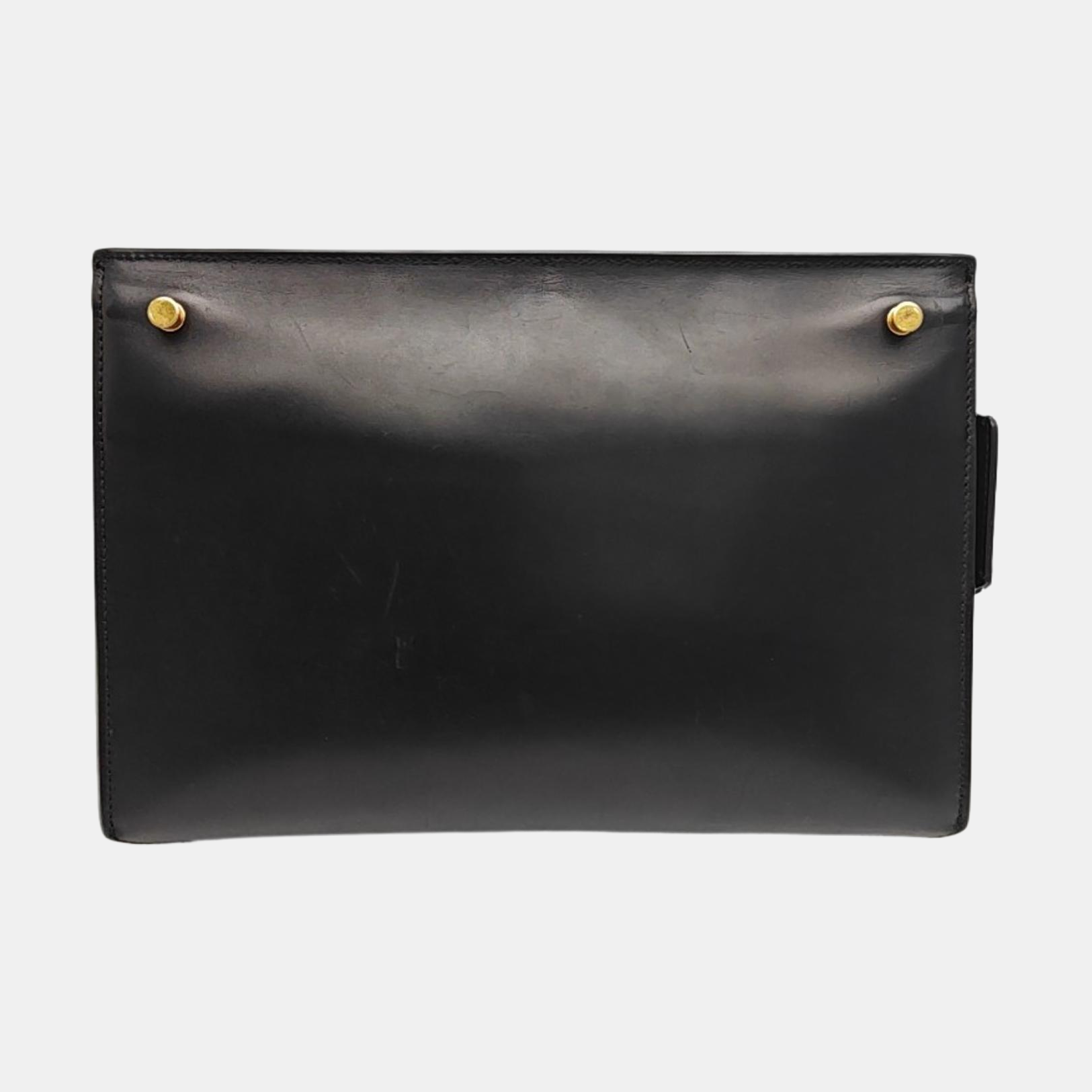 Leather Shoulder Bag Black