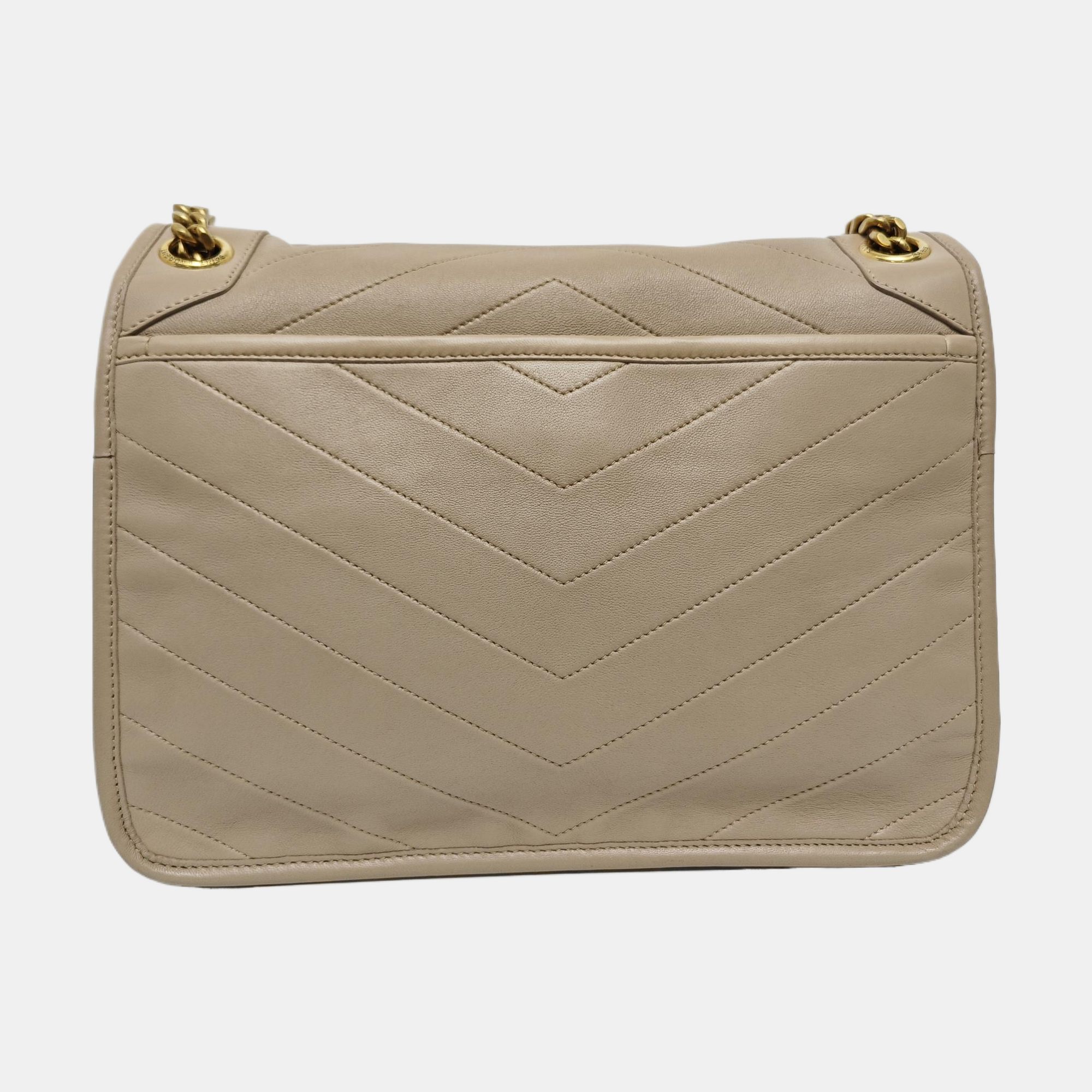 NIKI Medium Chevron Lambskin Beige