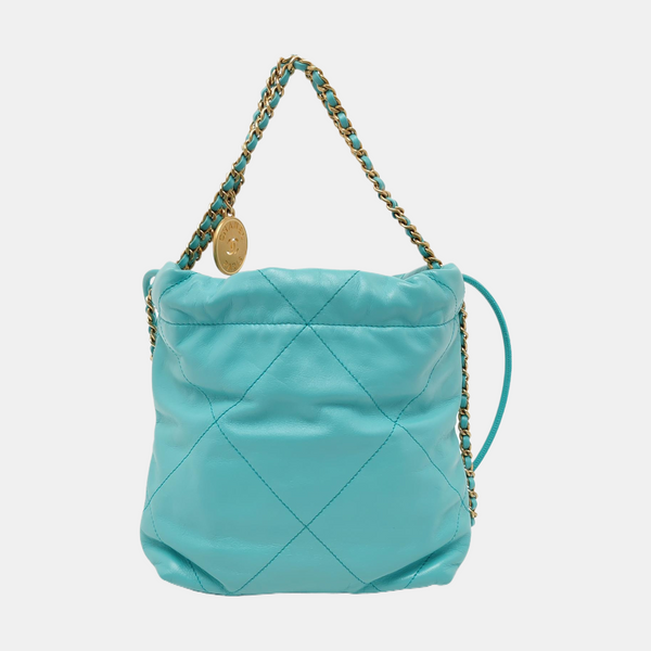 CHANEL 22 Mini Quilted Calfskin Blue