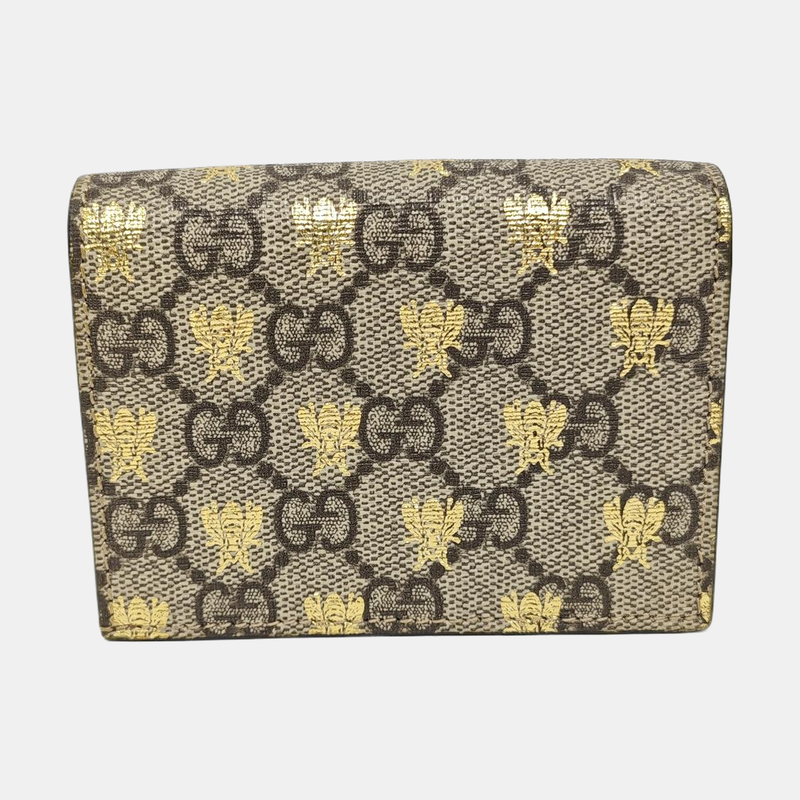 GG Supreme Monogram Coated Canvas Beige Card Holder