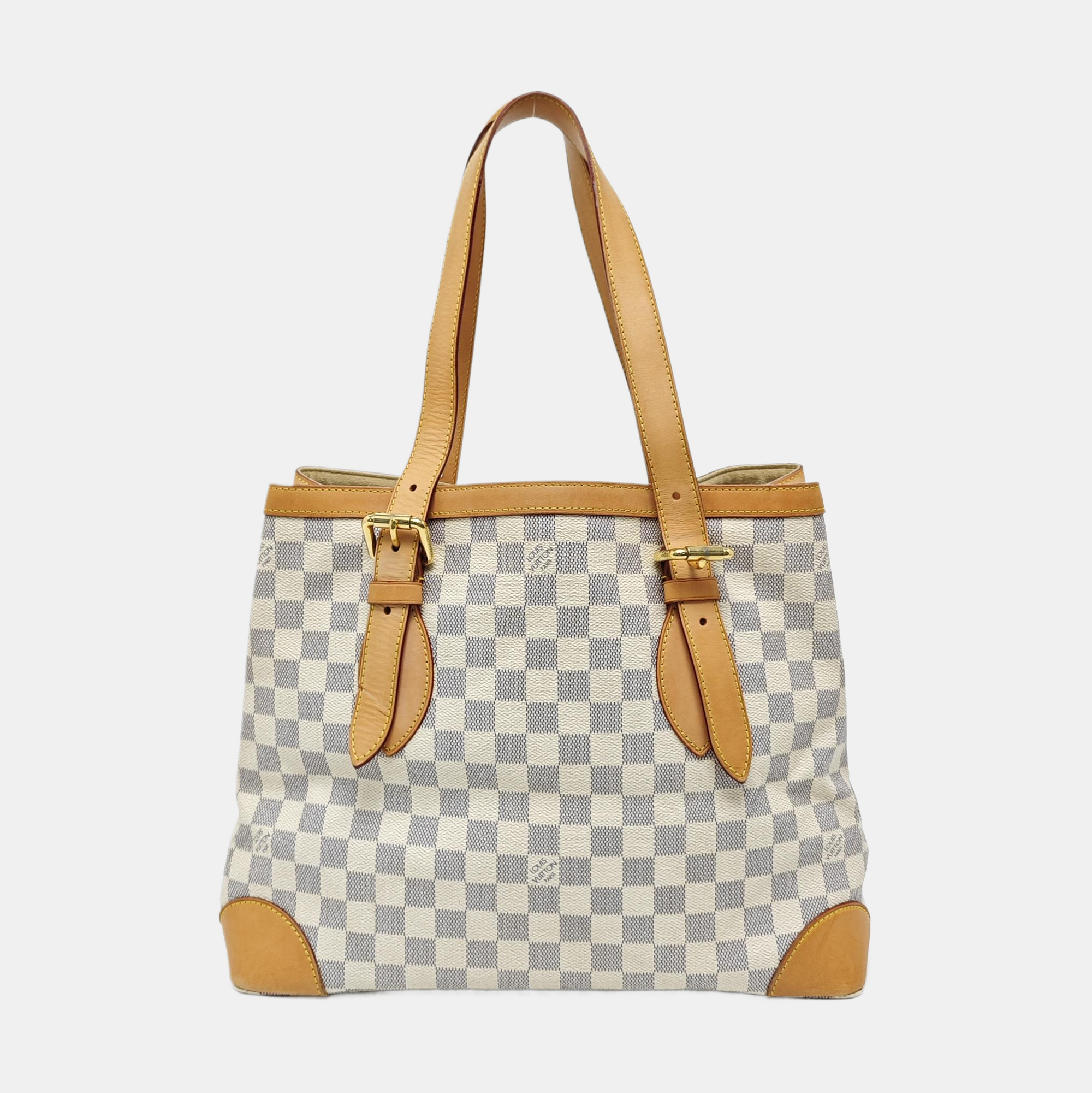 HAMPSTEAD MM Damier Azur Coated Canvas White