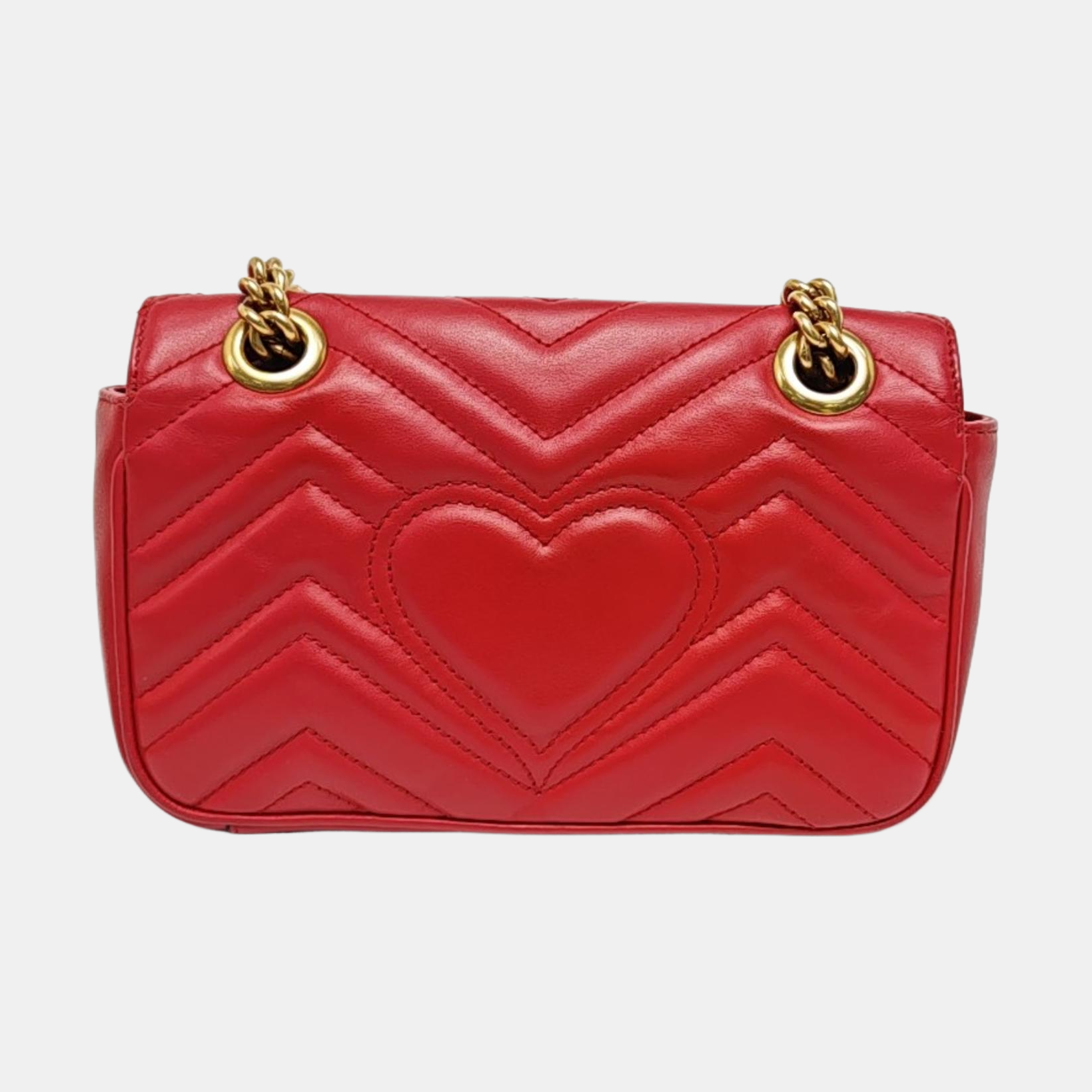 Authenticated pre-owned  GG Marmont Small Quilted Calfskin Red - Shoulder Bag at Looply