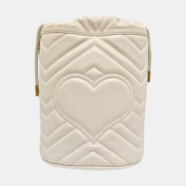 GG Marmont Mini Quilted Calfskin White