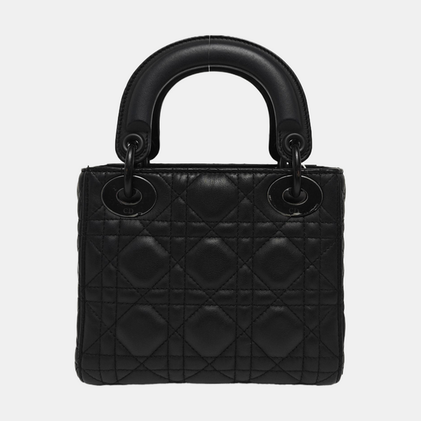 Lady Dior Mini Cannage Lambskin Black