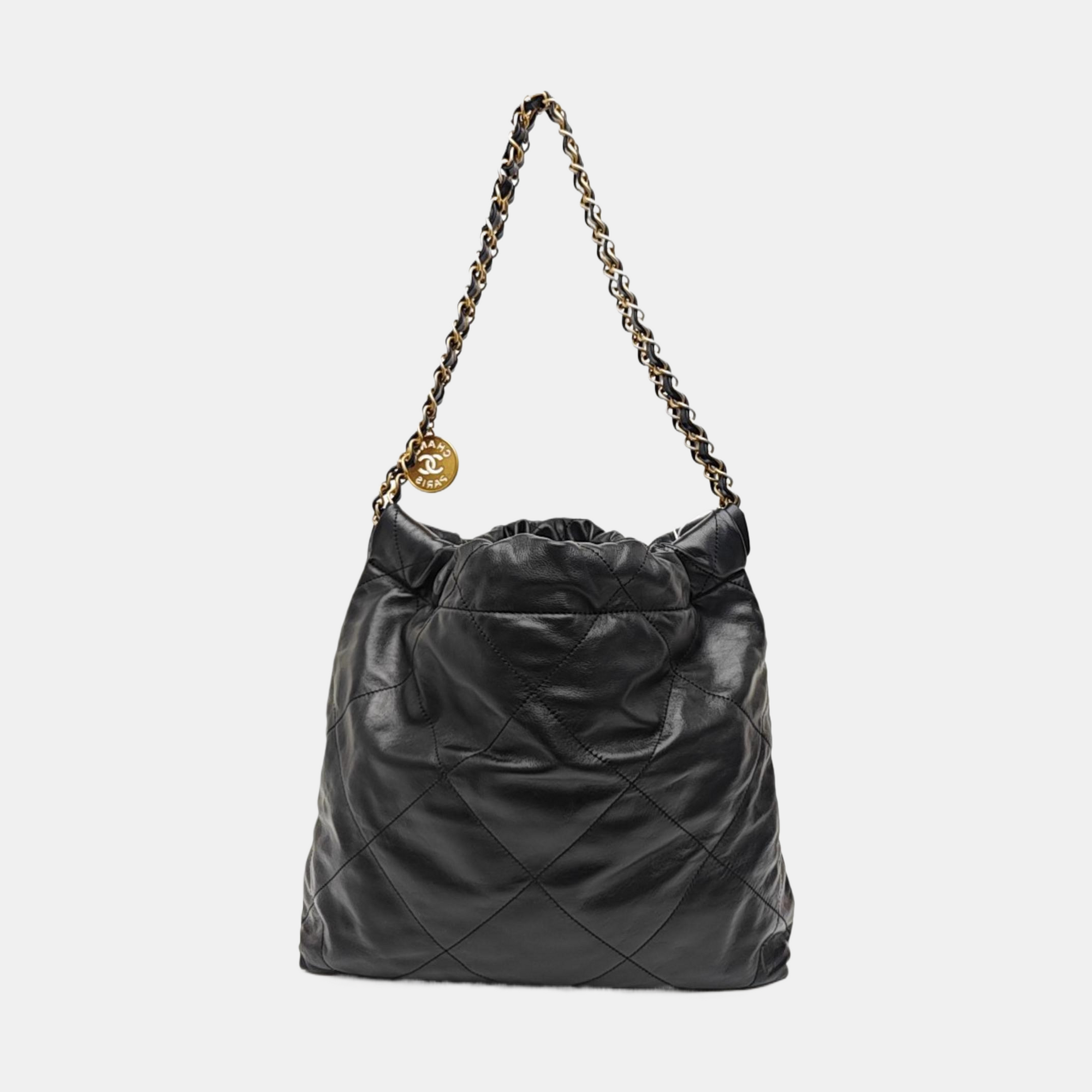 CHANEL 22 Small Quilted Calfskin Black