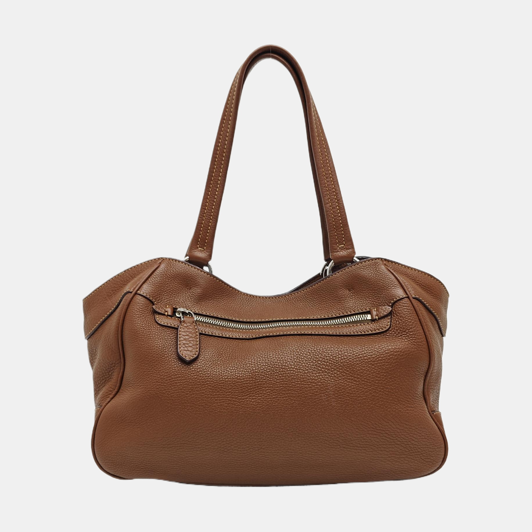 Calfskin Shoulder Bag Brown
