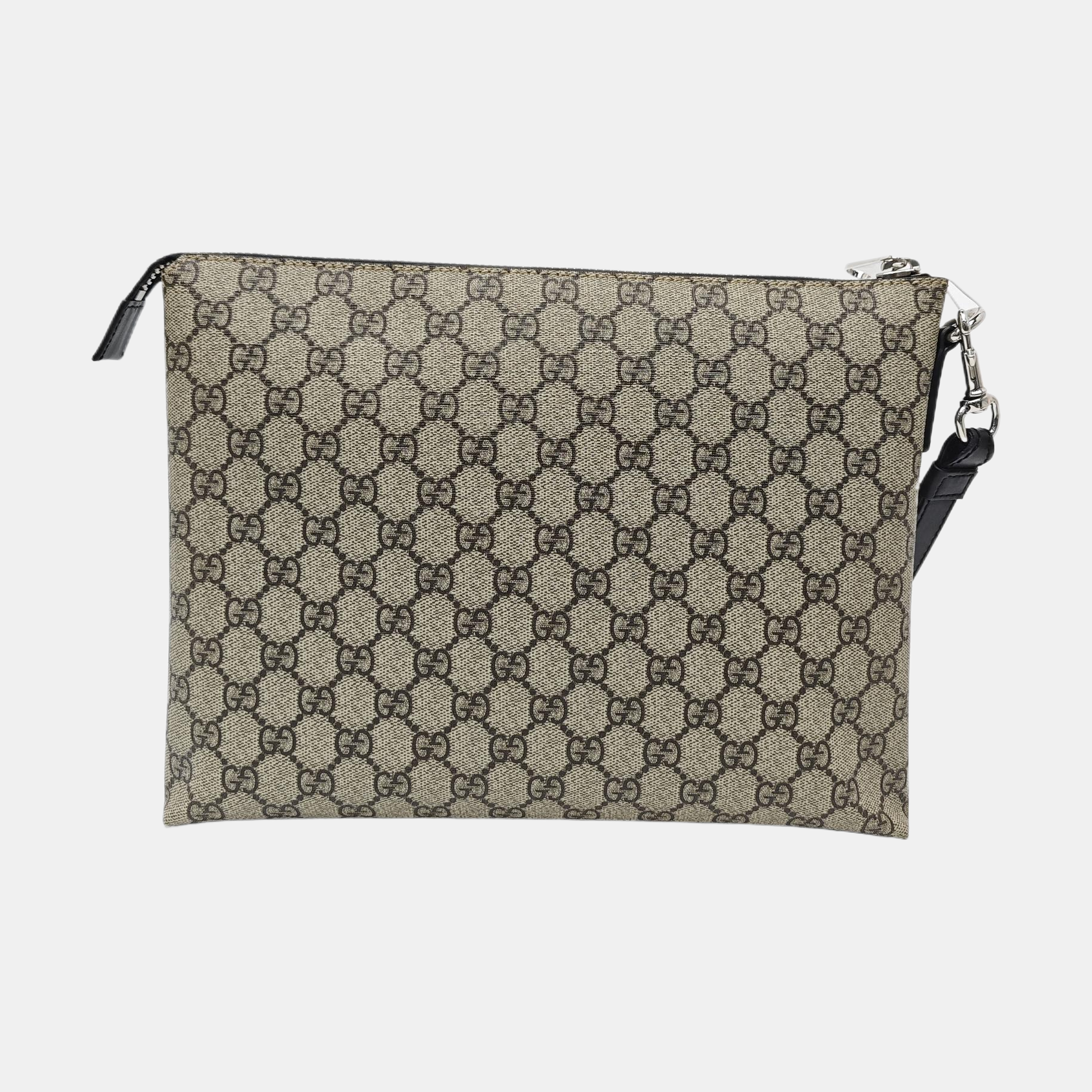 Monogram Coated Canvas Clutch Brown