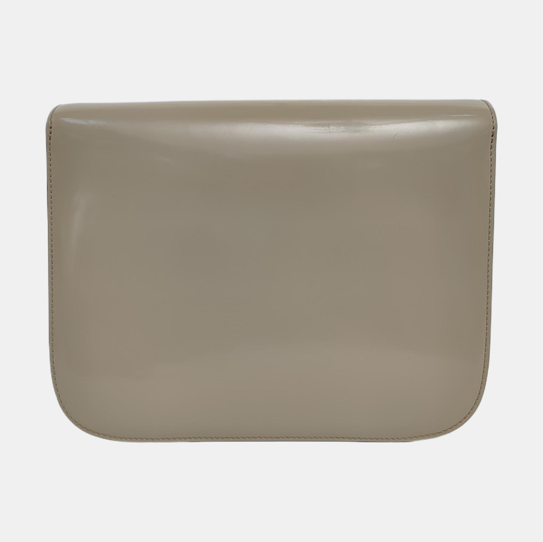 Authenticated pre-owned  CLASSIC BOX Medium Calfskin Beige - Shoulder Bag at Looply