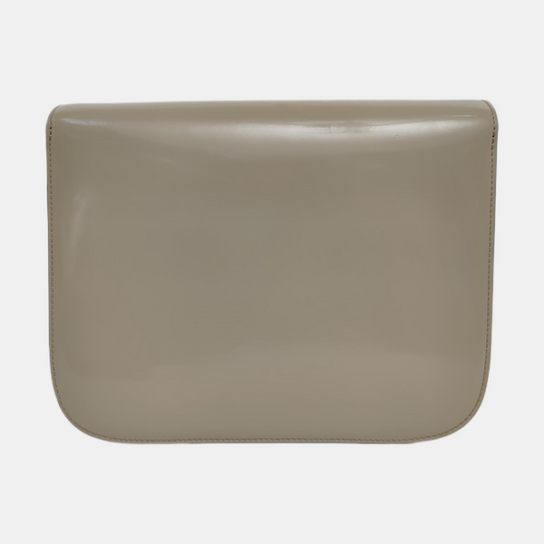 Authenticated pre-owned  CLASSIC BOX Medium Calfskin Beige - Shoulder Bag at Looply