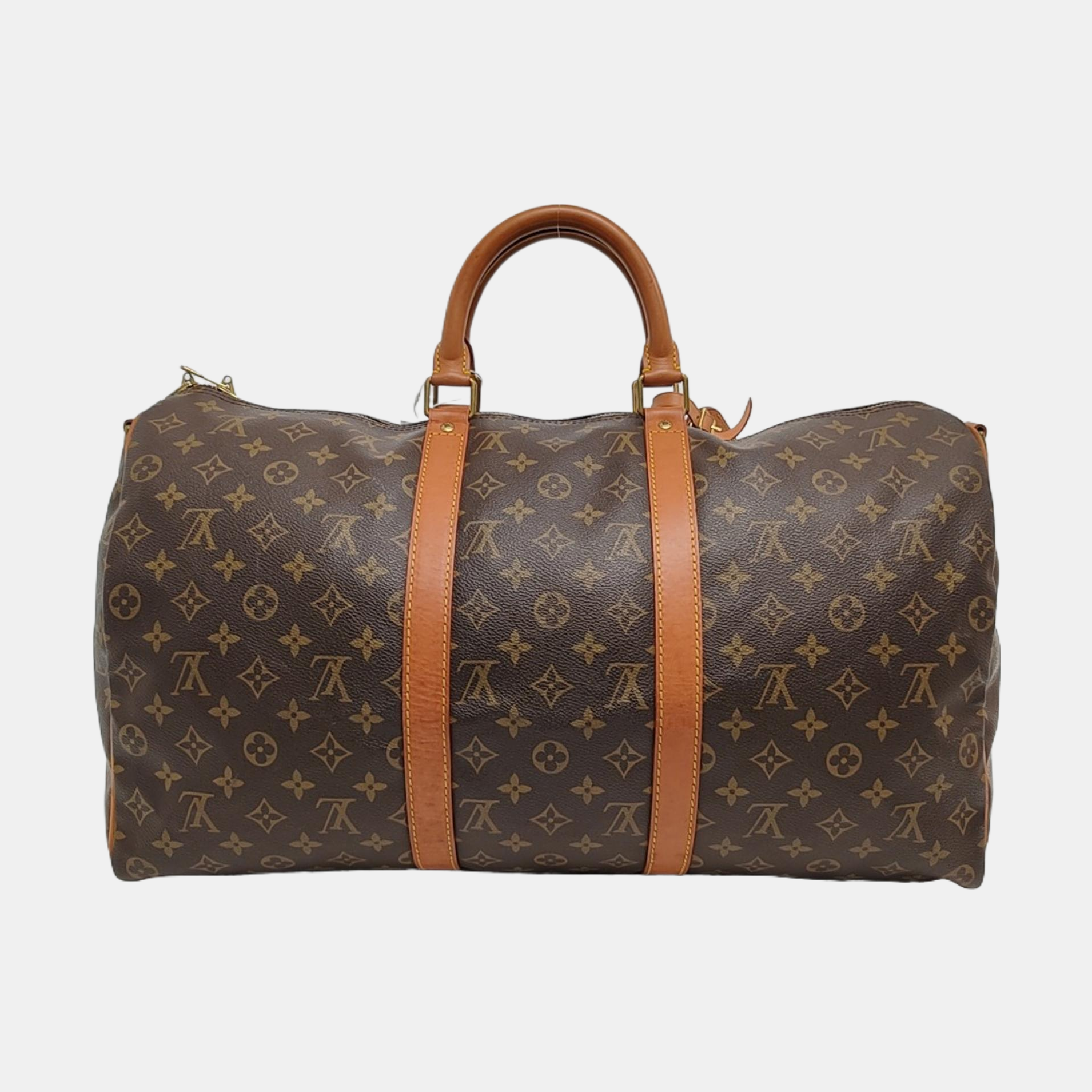 KEEPALL 60 Monogram Coated Canvas Brown