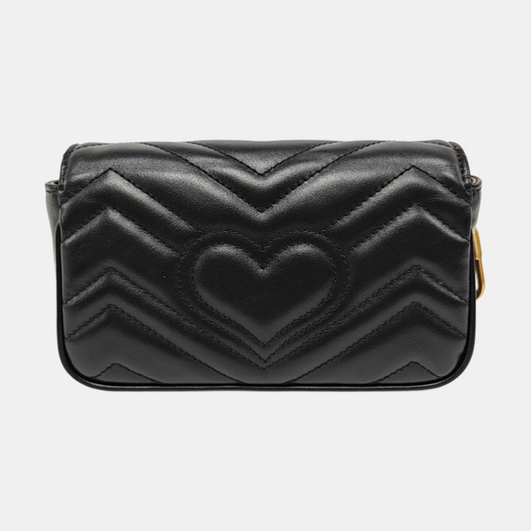 GG Marmont Mini Quilted Calfskin Black