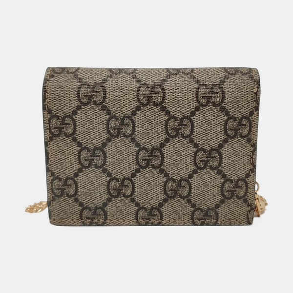 GG Supreme Monogram Coated Canvas Gray Coin Purse