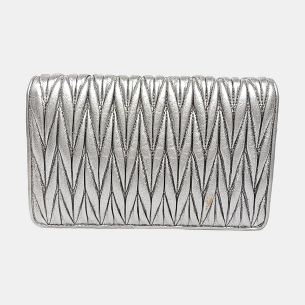 Quilted Lambskin Shoulder Bag Silver