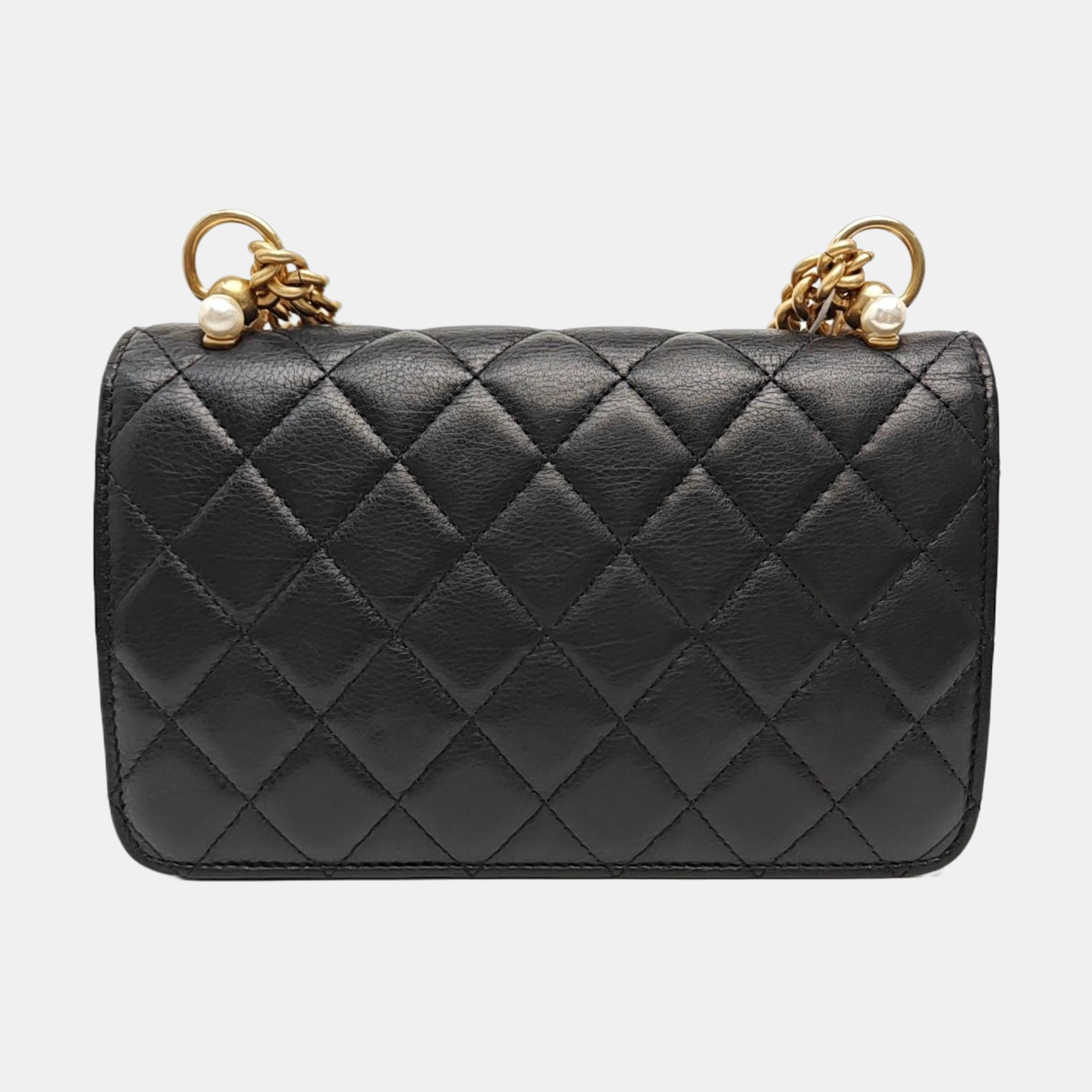 Quilted Calfskin Shoulder Bag Black