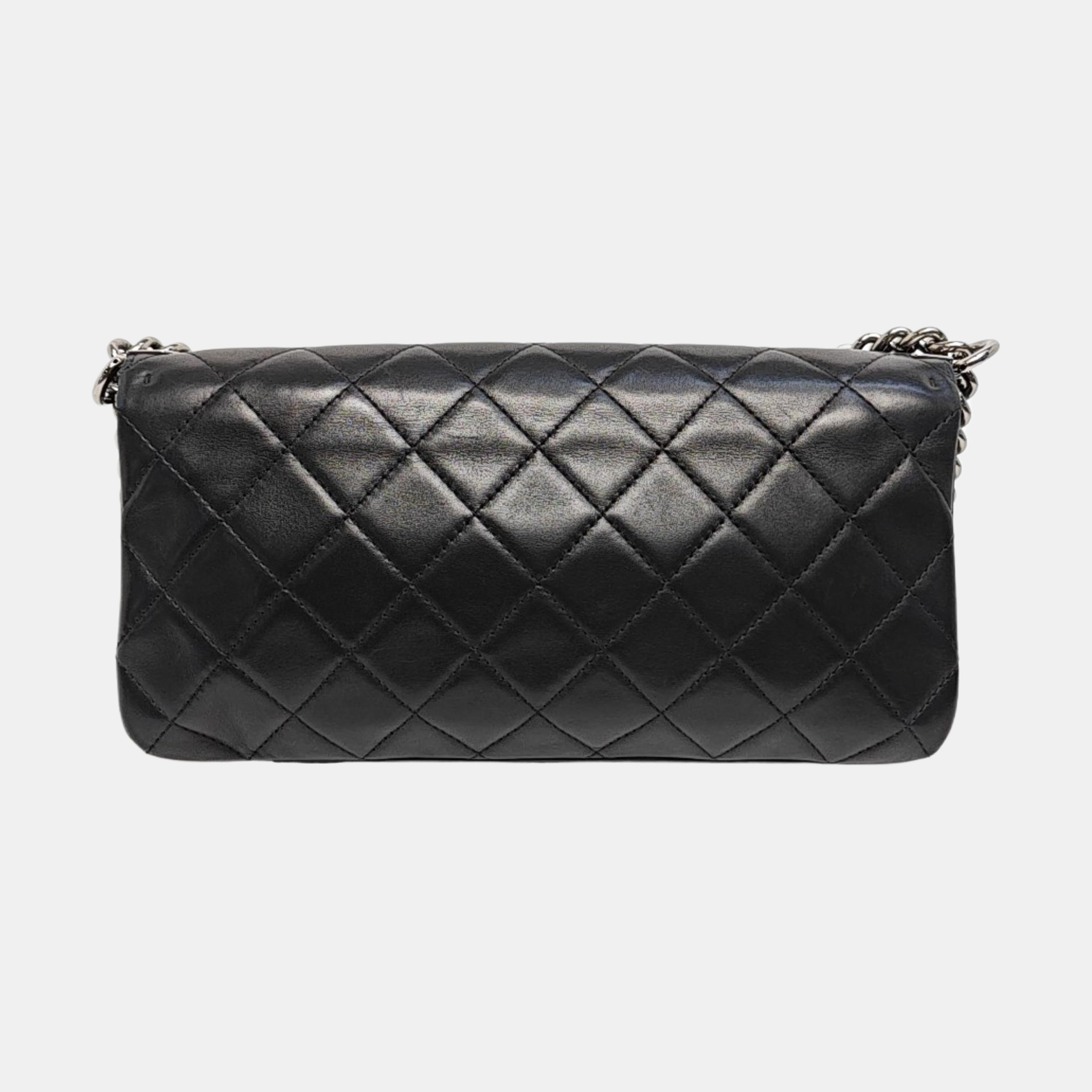 Authenticated pre-owned  BOY CHANEL Quilted Lambskin Black - Shoulder Bag at Looply