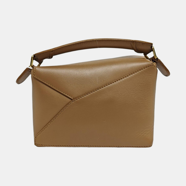 Puzzle Edge Landscape Mini Quilted Calfskin Brown