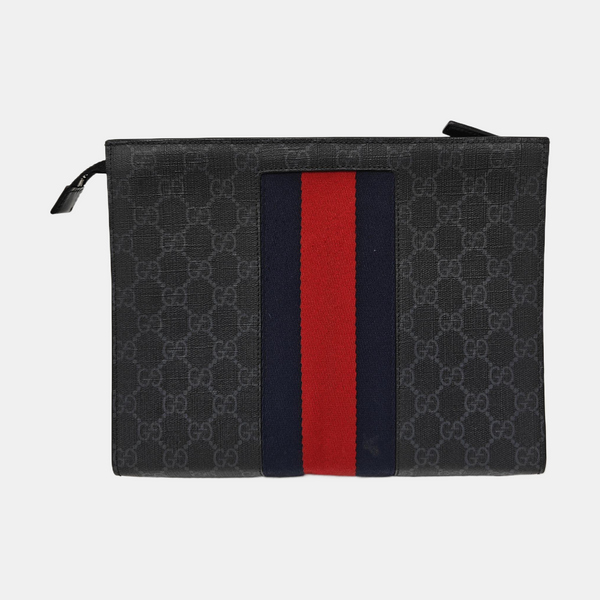GG Supreme Monogram Coated Canvas Gray