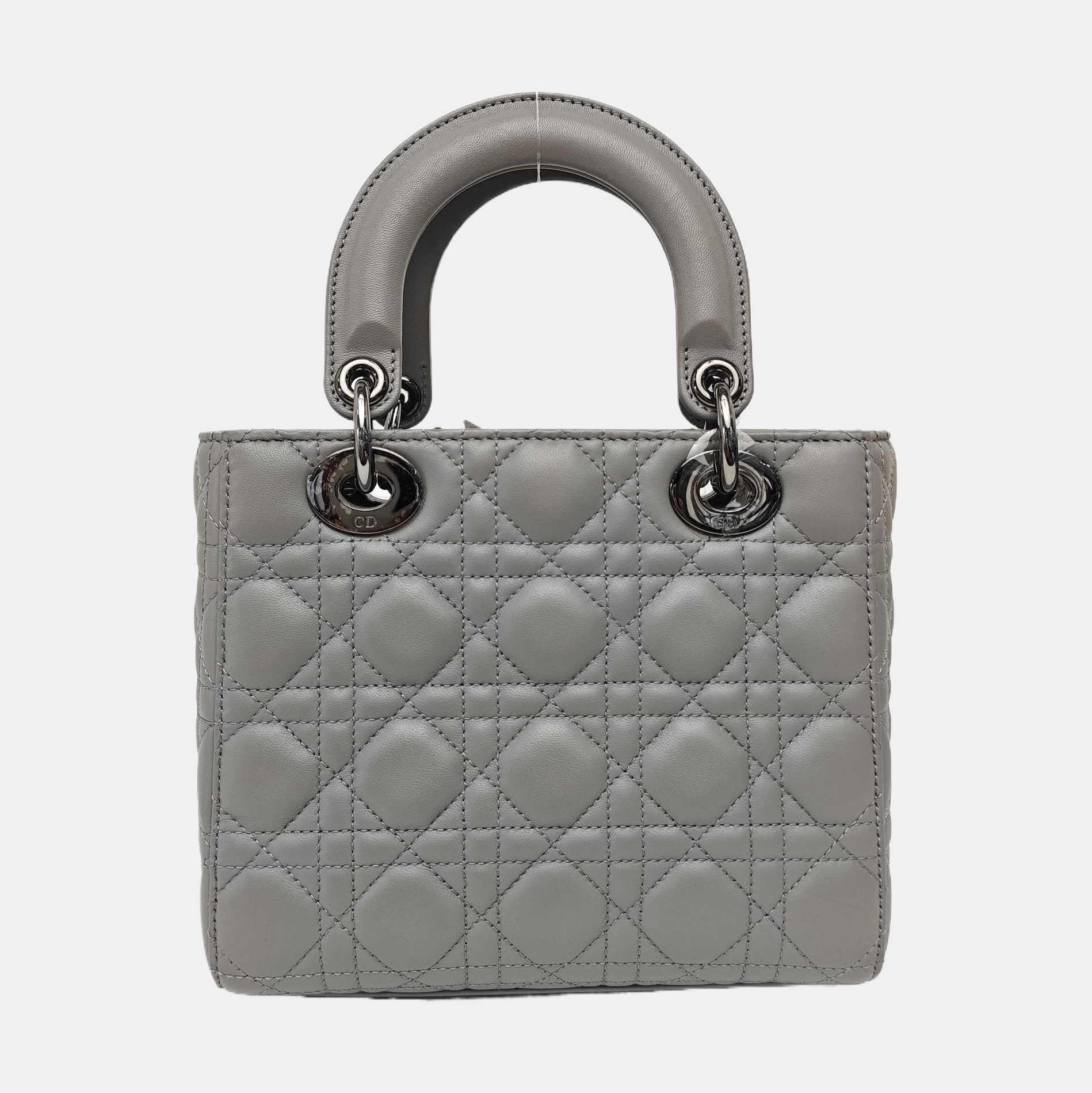 Lady Dior Small Cannage Lambskin Gray