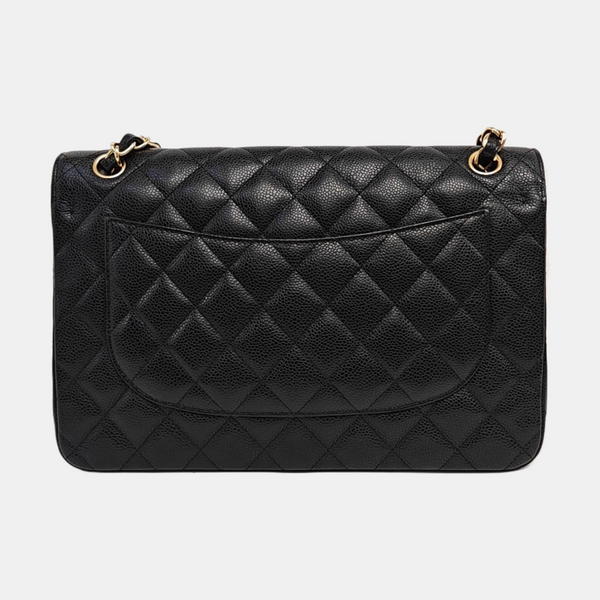 CLASSIC FLAP Jumbo Quilted Grained Calfskin Black