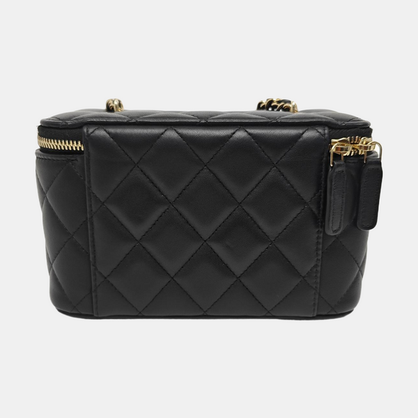 VANITY CASE Small Quilted Lambskin Black