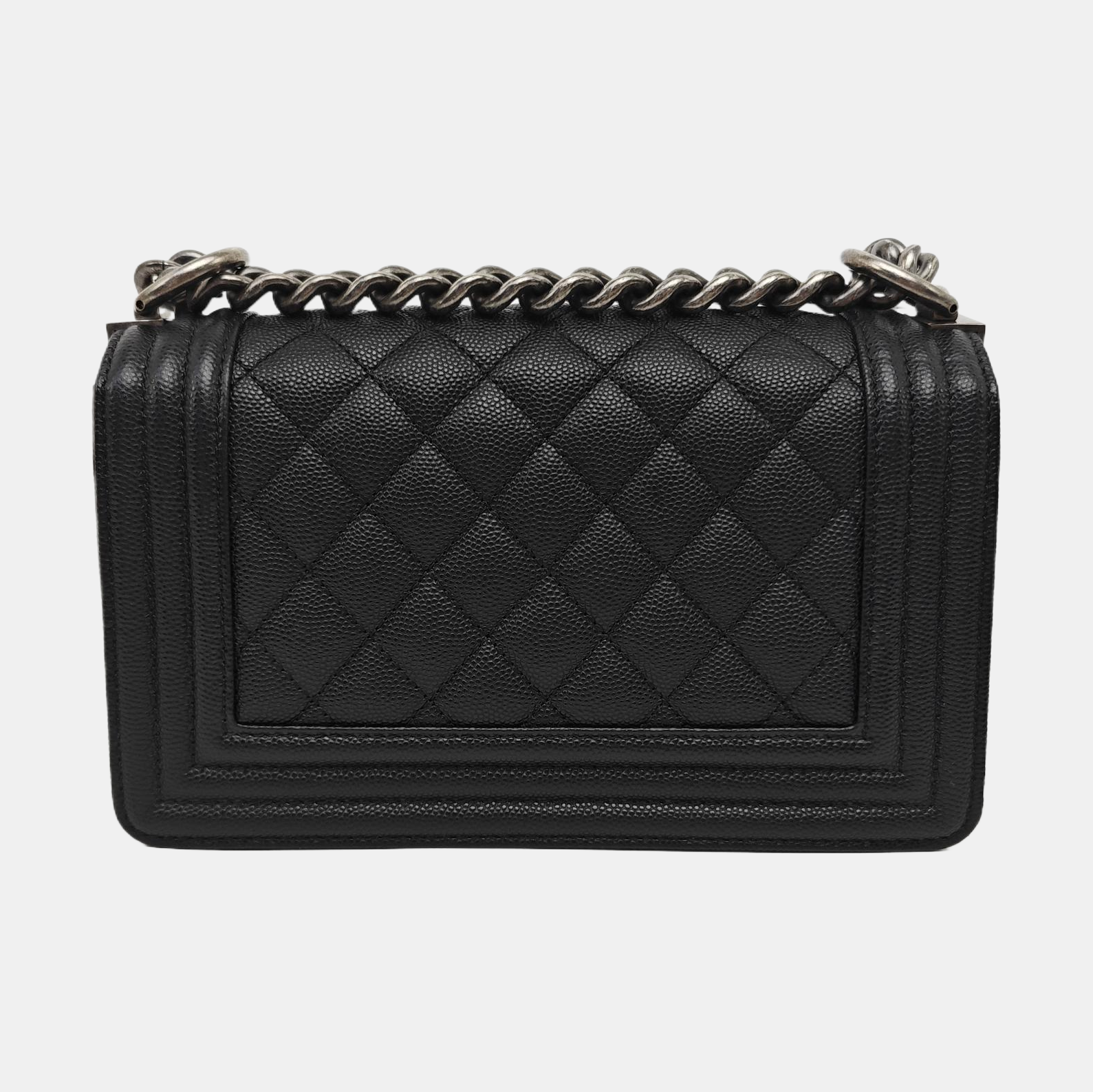 BOY CHANEL Small Quilted Grained Calfskin Black