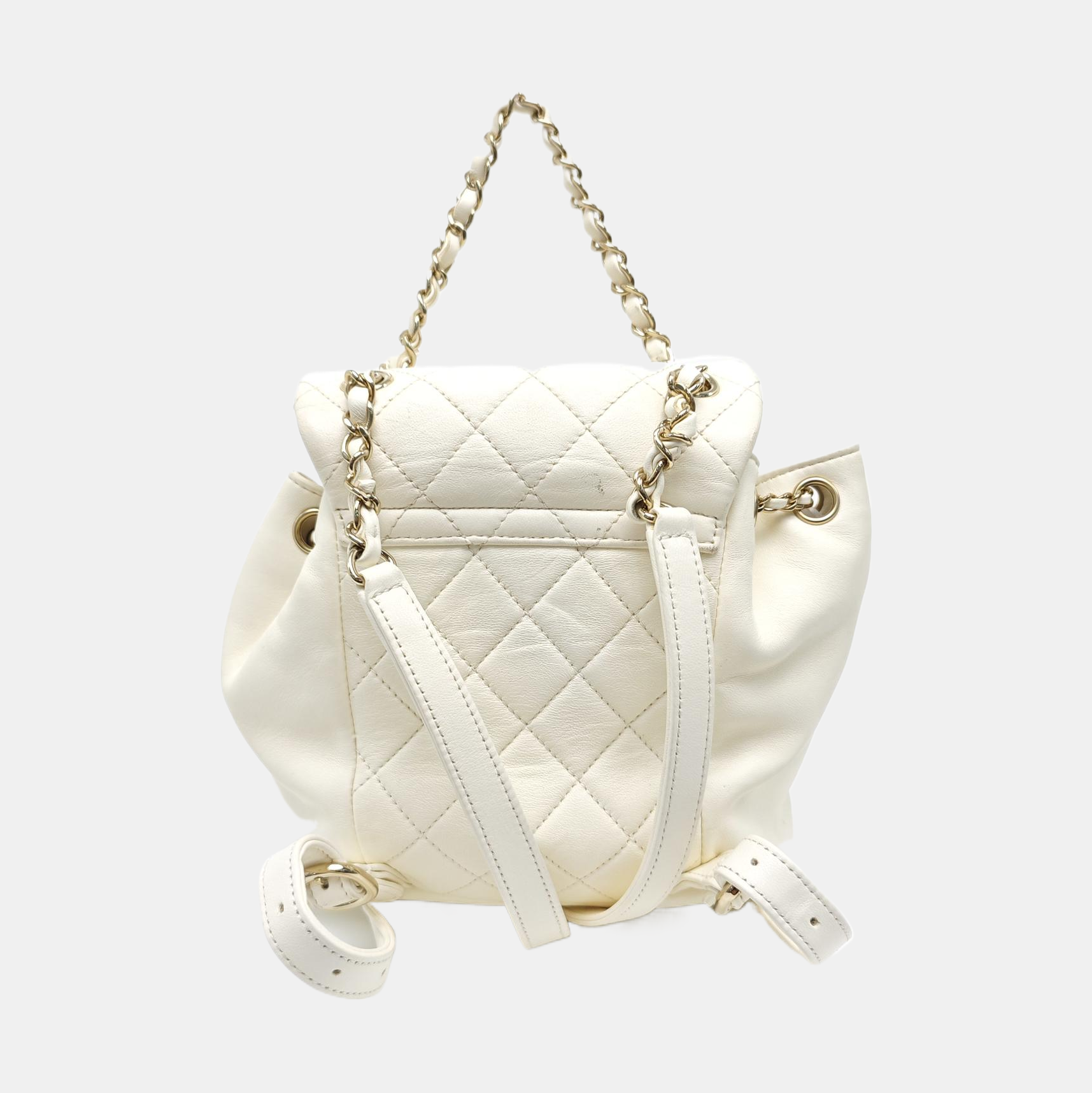 DUMA Small Quilted Lambskin White