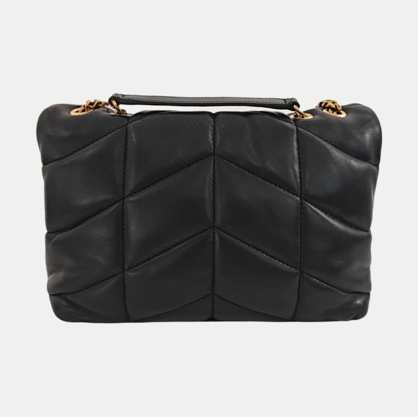 PUFFER Mini Chevron Lambskin Black