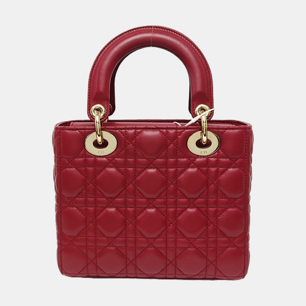 Lady Dior Small Cannage Lambskin Red