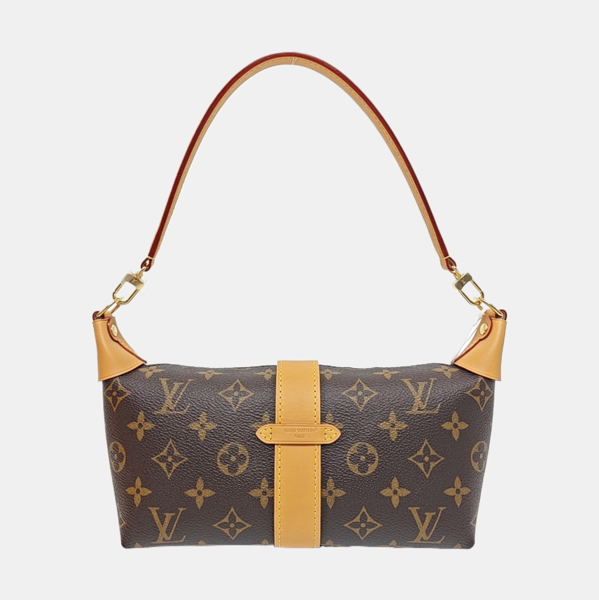 Pochette Mia Monogram Coated Canvas Brown