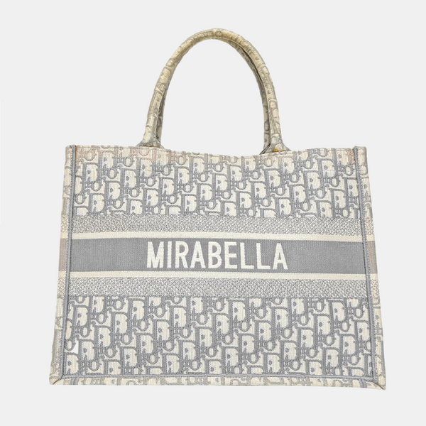 Book Tote Medium Oblique Canvas White