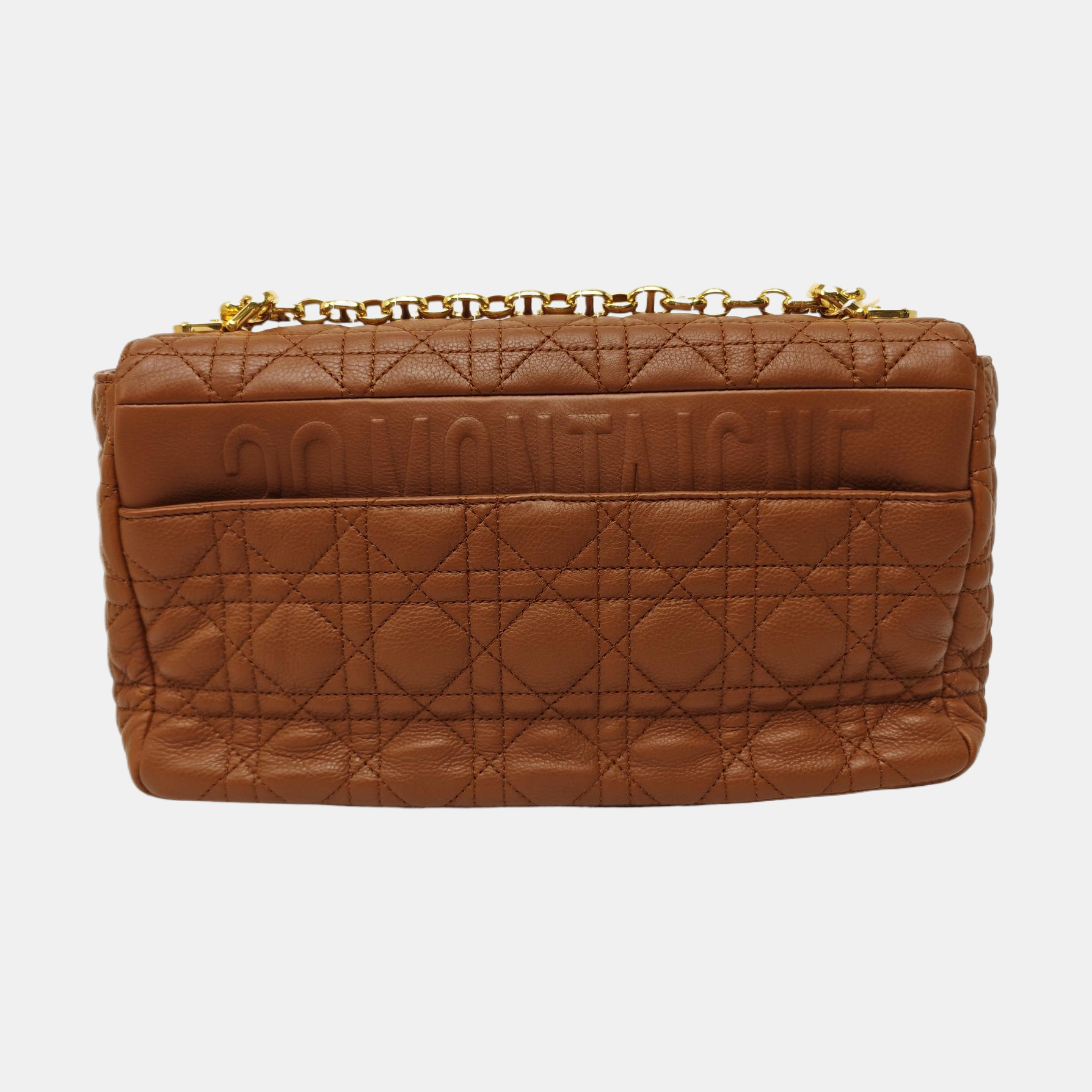 Dior Caro Large Quilted Calfskin Brown