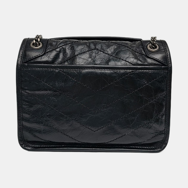 NIKI Small Chevron Calfskin Black