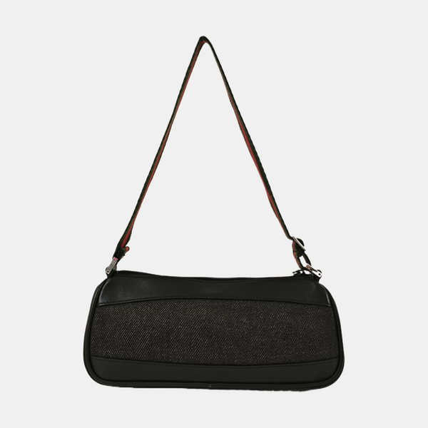 Denim Top Handle Bag Black