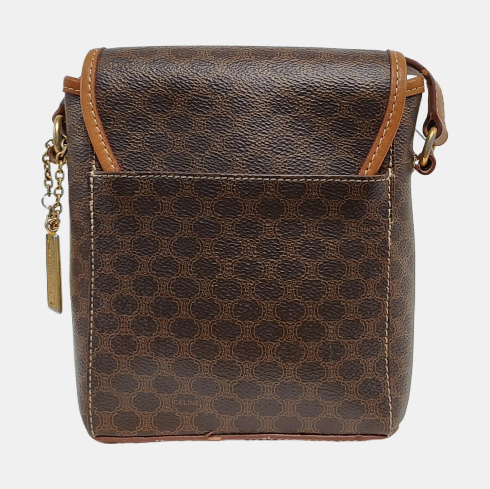 Coated Canvas Shoulder Bag Brown
