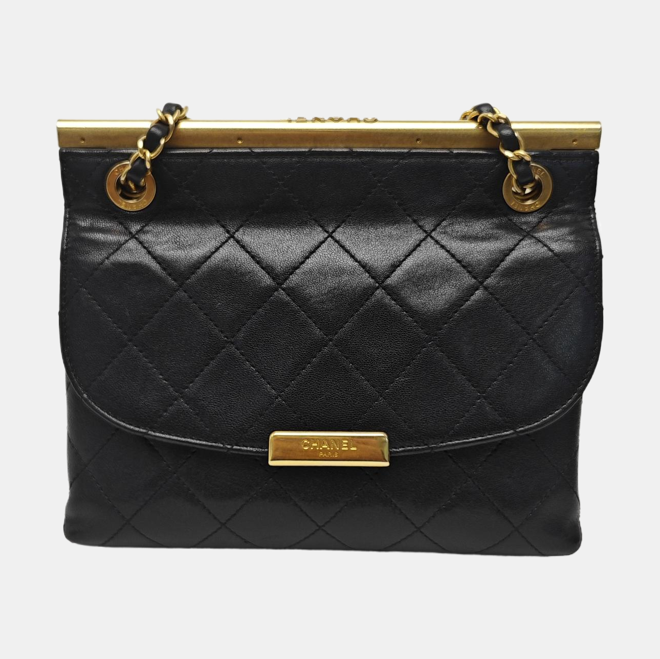 Quilted Calfskin Shoulder Bag Black