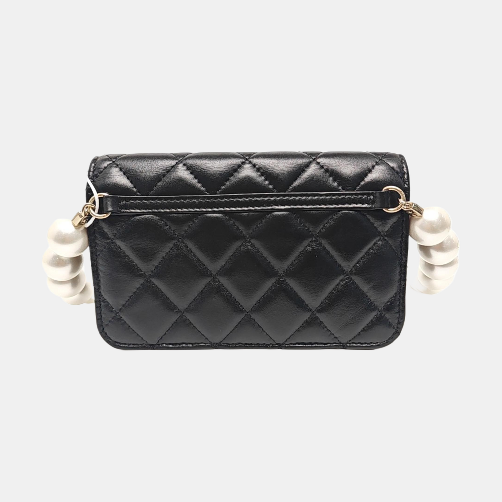 Quilted Calfskin Shoulder Bag Black