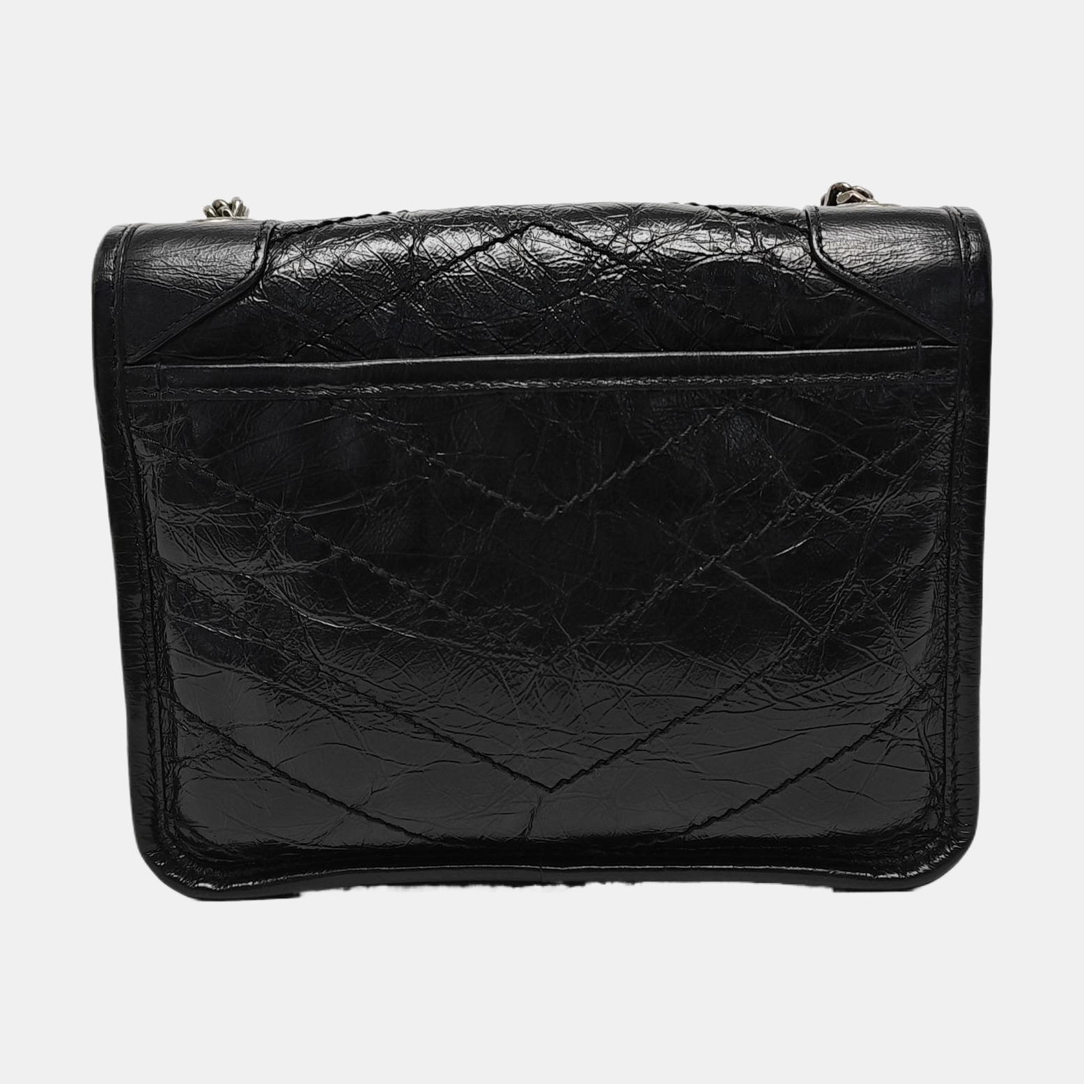NIKI Mini Chevron, Quilted Calfskin Black