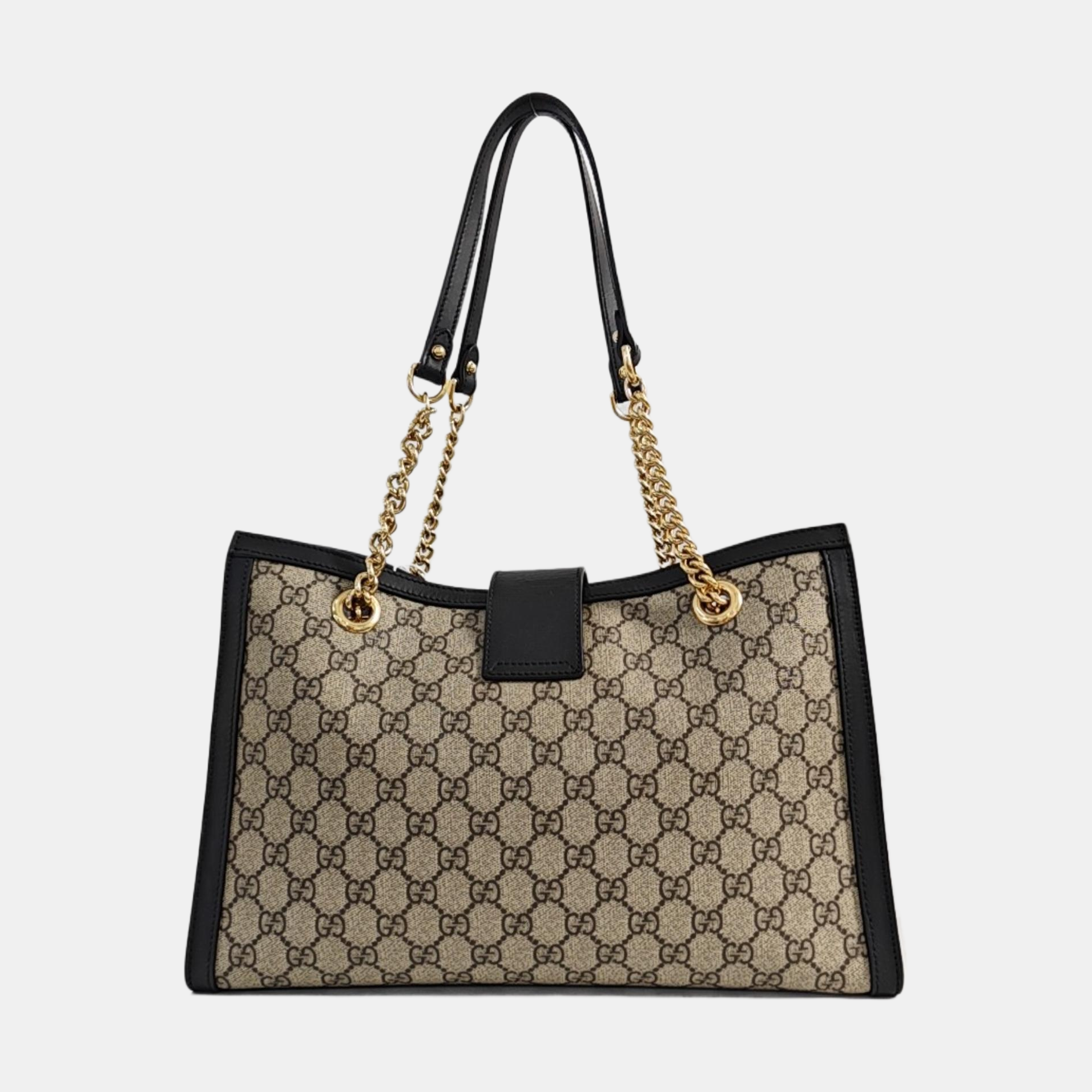 Padlock Medium Monogram Coated Canvas Beige