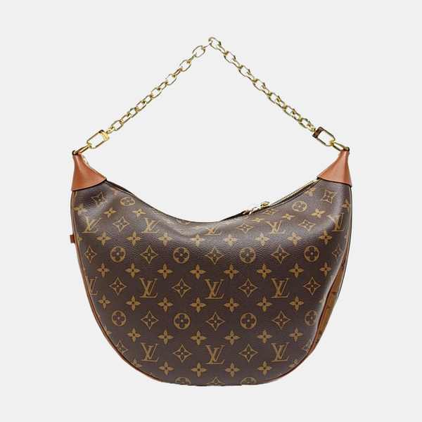 LOOP HOBO Monogram Coated Canvas Brown