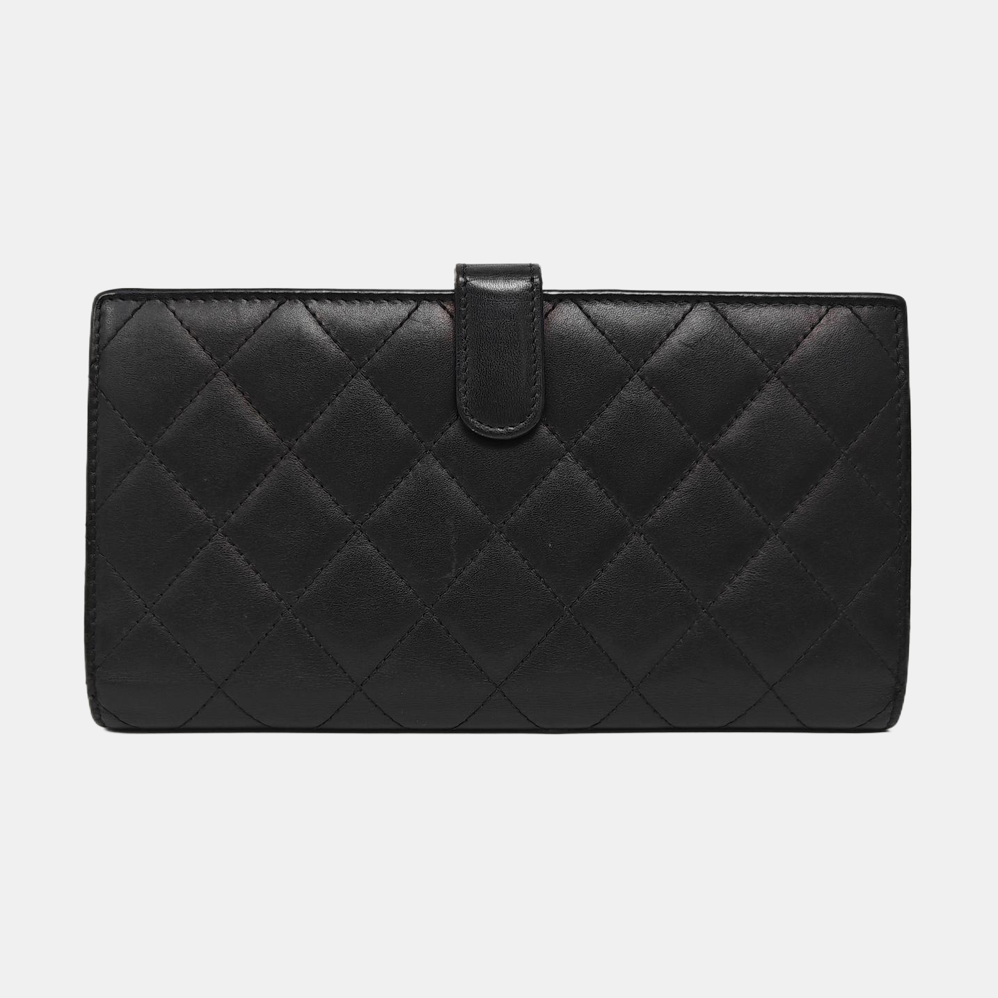 CAMBON Quilted Calfskin Black Wallet